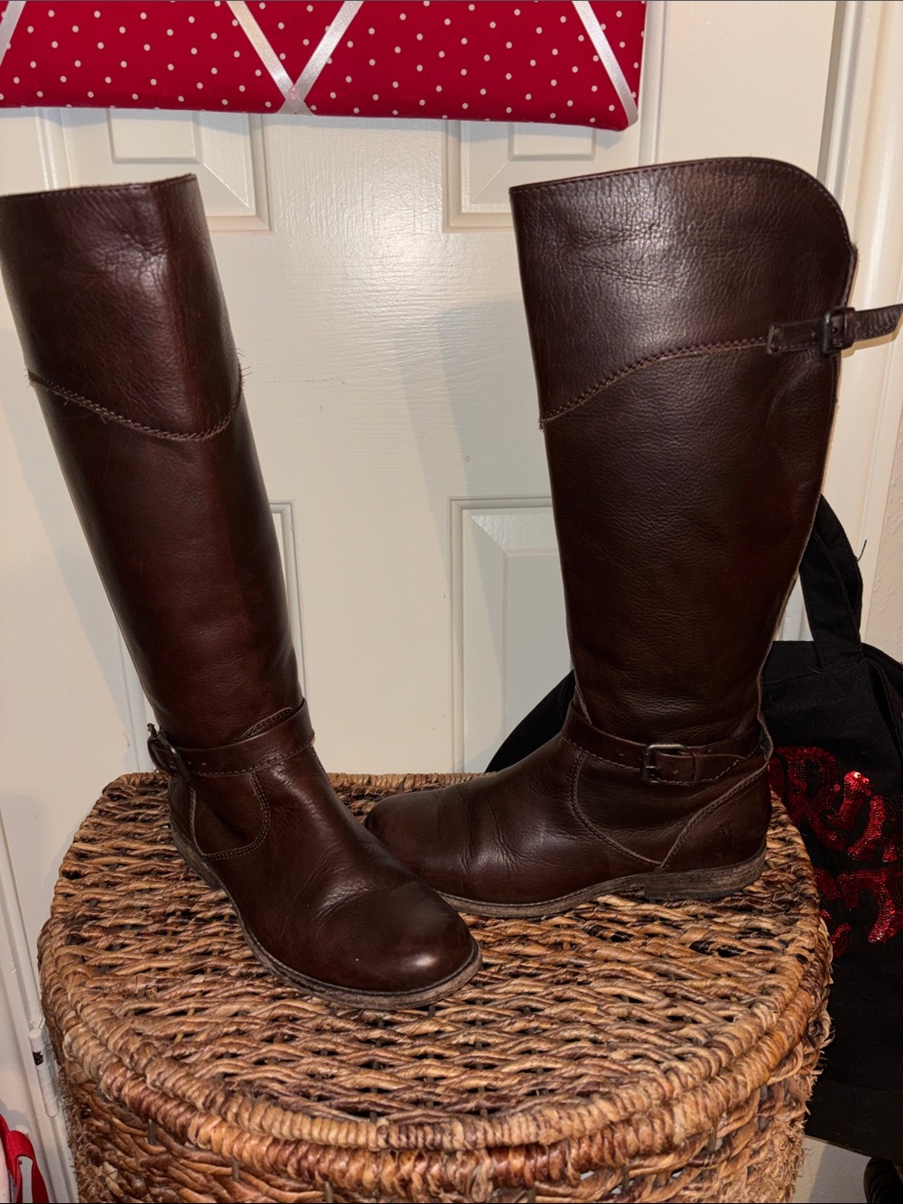 Frye Dark Brown Leather Over-the-Knee Riding Boots
